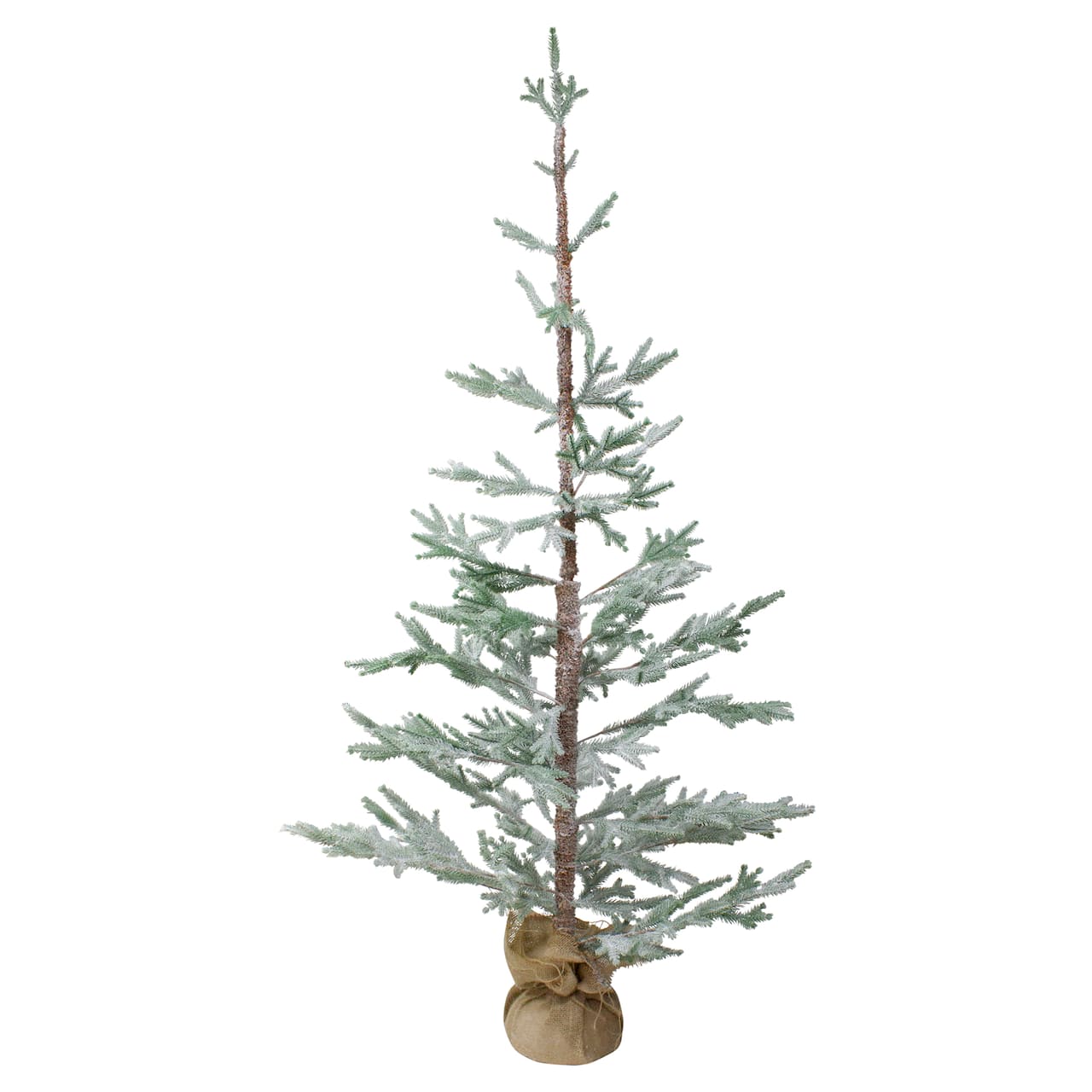 5ft. Unlit Frosted Pine Slim Artificial Christmas Tree in Burlap Base